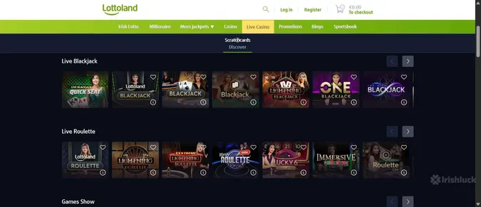 LottoLand Casino live dealer games