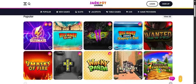 Jackpot Lounge Casino Collection of casino games