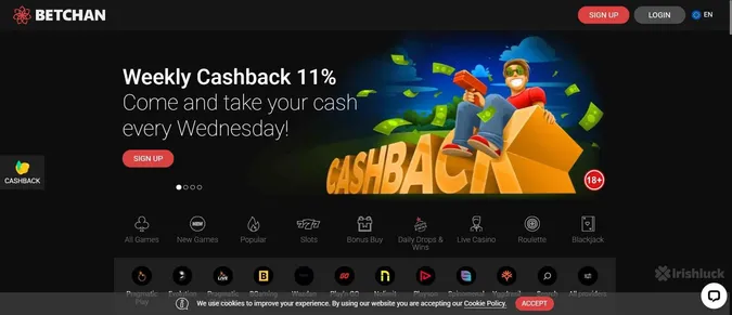 BetChan casino bonuses and promotions