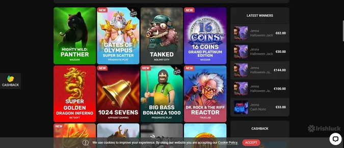 BetChan casino's collection of games