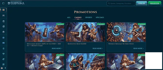 Slotuna casino promotions and other bonuses