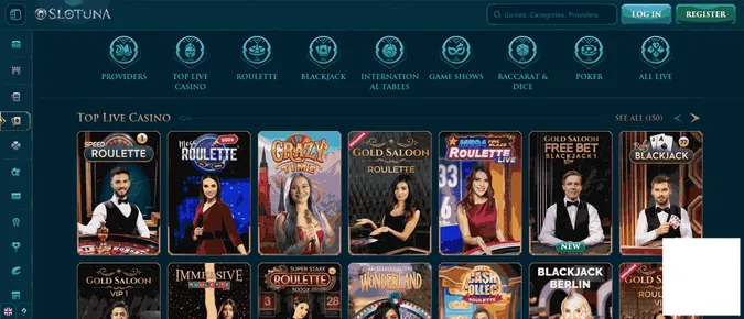 Slotuna casino collection of live casino games