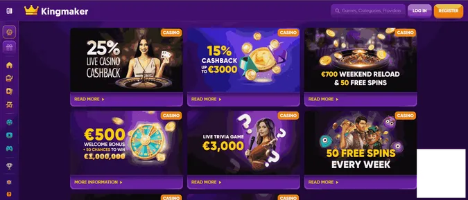 Kingmaker casino welcome bonuses and promotions