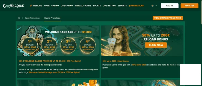 Gomblingo Casino promotions and welcome bonuses