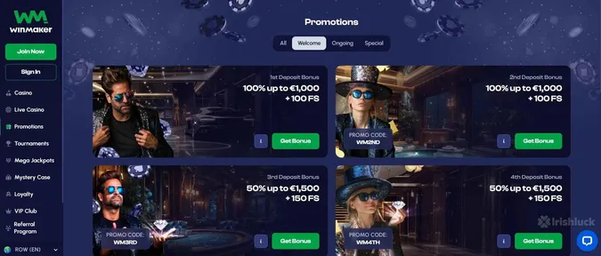 Winmaker casino promotions and offers