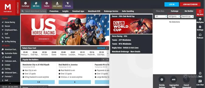 Matchbook sportsbook homepage