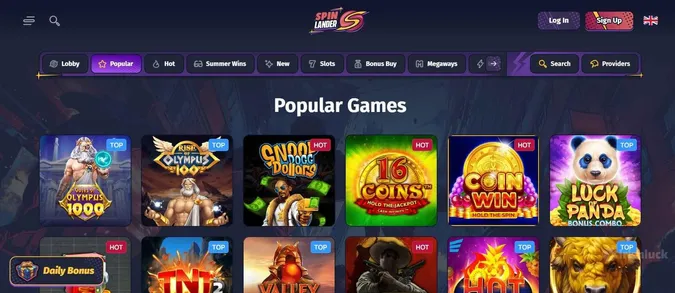 Spinlander casino game collection