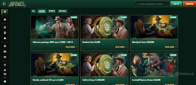 Spybet casino bonuses and promotions