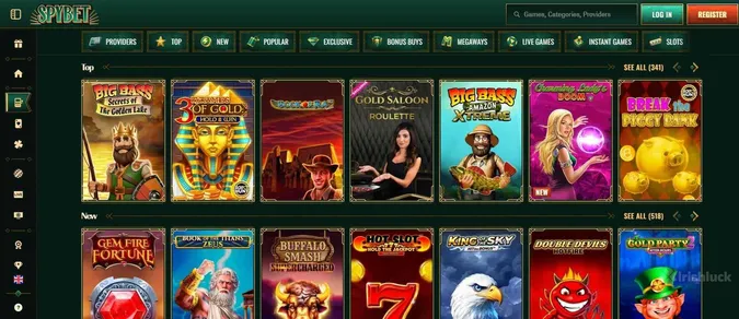 Spybet casino game collection