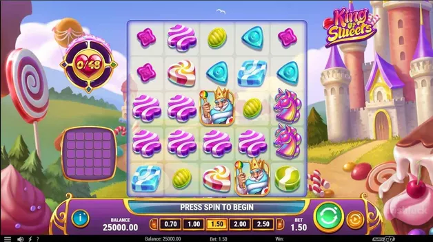 Screenshot of King of Sweets slot game