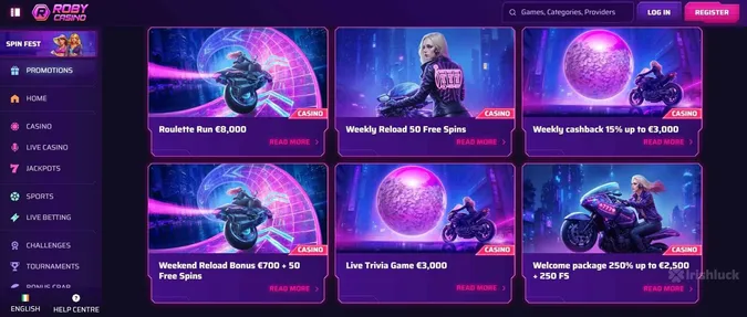 RobyCasino Welcome offer