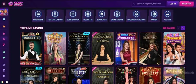 RobyCasino live dealer games