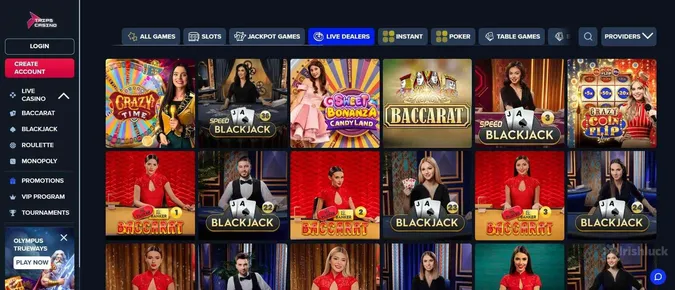 Trips Casino live casino games