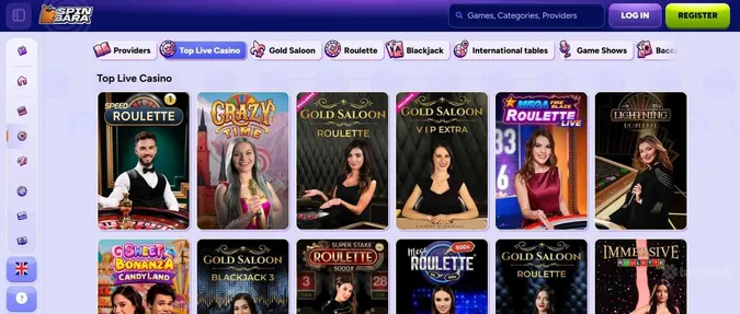 Spinbara Casino live dealer games