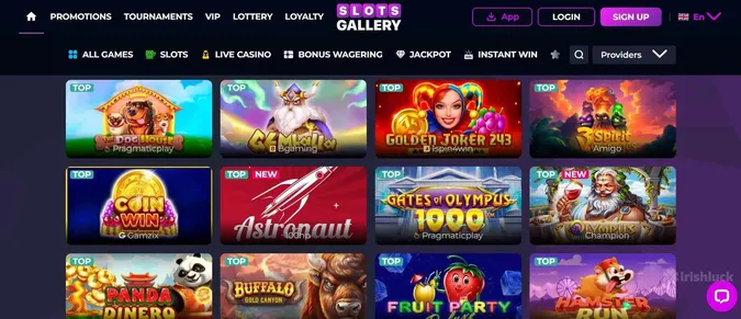 Slots Gallery Casino collection of casino games