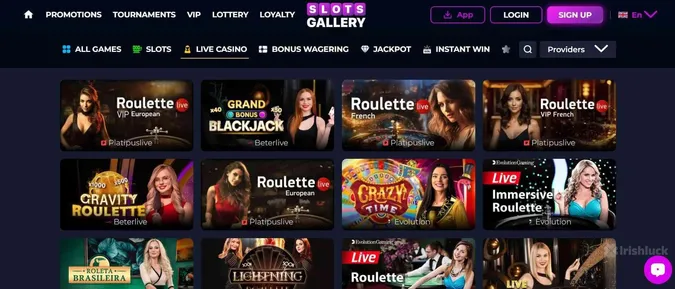 Slots Gallery Casino live casino games