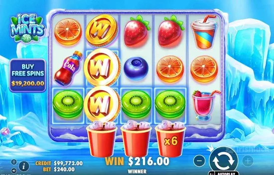 Gameplay of Ice Mints slot by Pragmatic Play