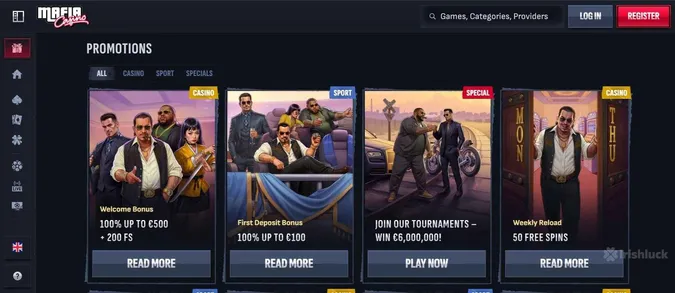 Mafia Casino promotions and bonuses