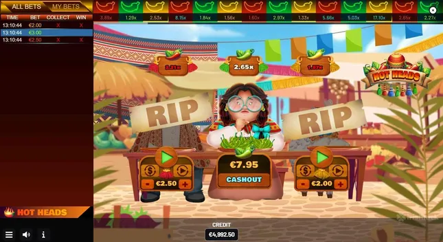 Gameplay of Hot Heads Slot game 1