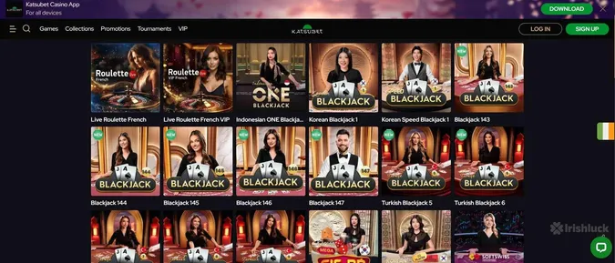 KatsuBet Casino live dealer games