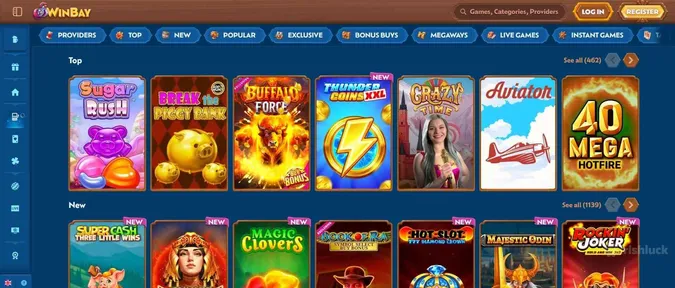 Game collection at WinBay casino