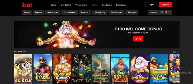 Collection of games at ibet Casino