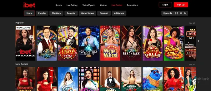 Live dealer games at ibet Casino