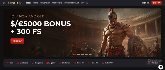 Welcome bonus at Rollero Casino