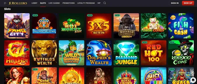 Game Collection at Rollero Casino