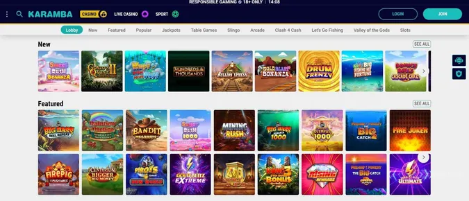 Game collection at Karamba Casino