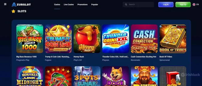 Collection of games at AzurSlot casino