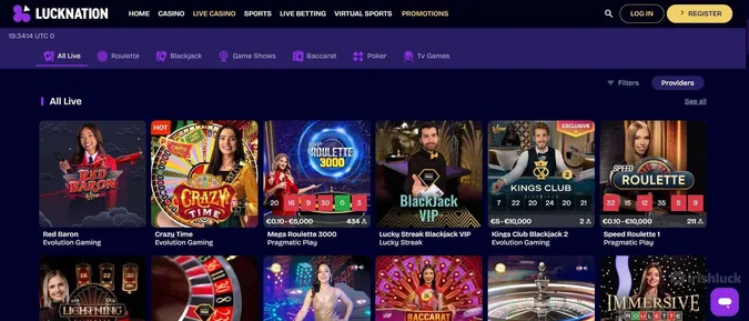 LuckNation live dealer games
