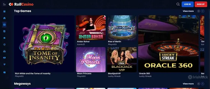 Roll Casino's collection of games