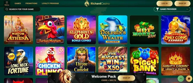 Richard Casino collection of games