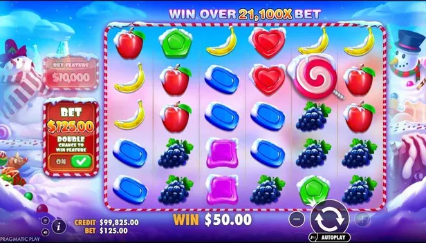 Gameplay of Sweet Bonanza Xmas slot by Pragmatic Play