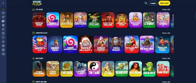 VivaSpin Casino collection of casino games