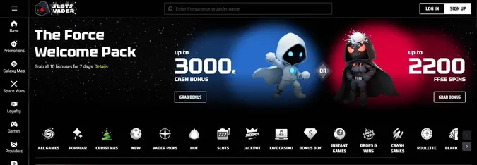 SlotsVader Casino welcome offer