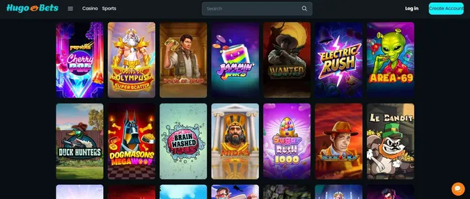 HugoBets collection of casino games