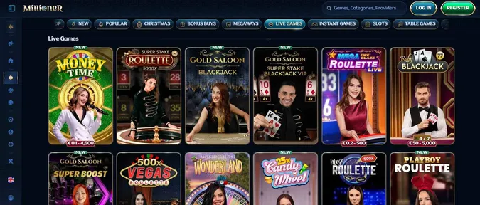 Millioner live dealer games