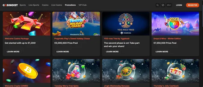 Casinoist casino offers and promos