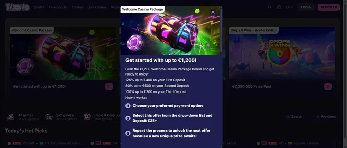 Rizzio Casino welcome offer