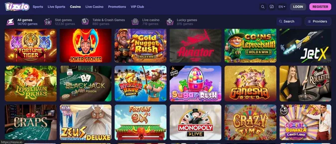 Rizzio Casino collection of casino games