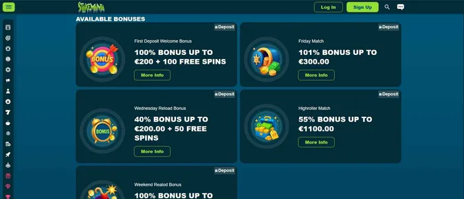 Stakemania Casino promotions and bonuses