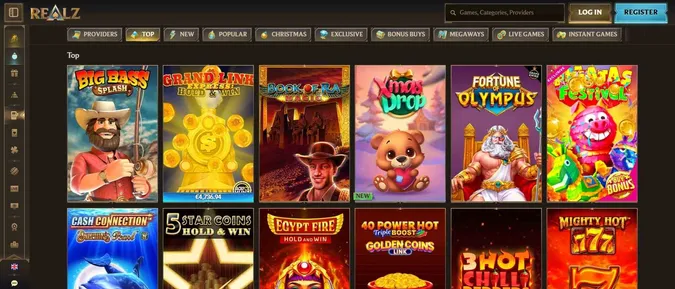 Realz Casino collection of games