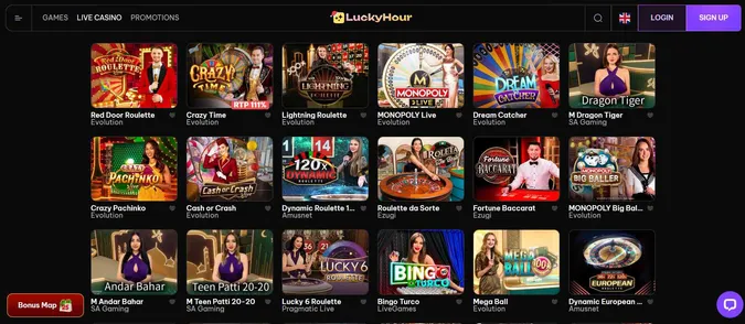 LuckyHour Casino live dealer games