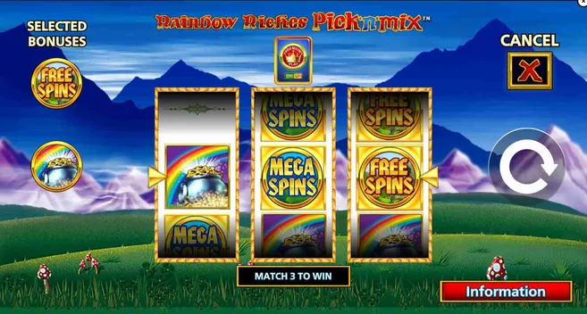 Symbols of Rainbow Riches Pick 'N' Mix