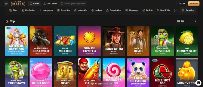 Slot Mafia Casino collection of games