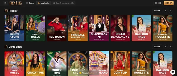 Slot Mafia live casino games