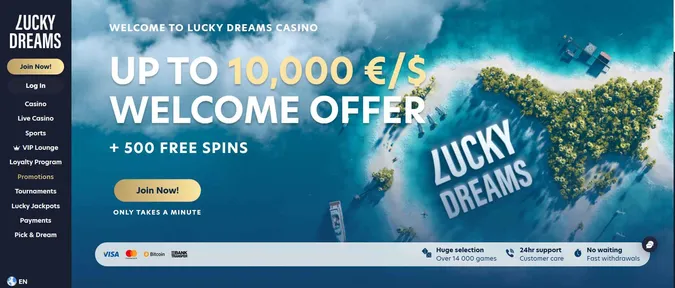 LuckyDreams Casino welcome offer
