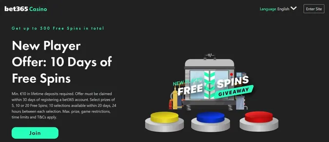 bet365 casino welcome offer